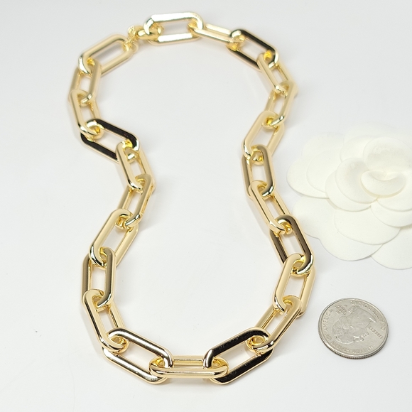 Chunky Paperclip Links Choker Necklace NEW - Picture 9 of 9